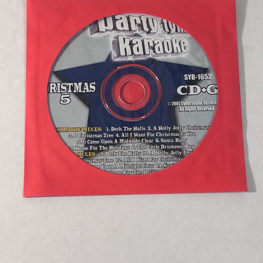 Party Tyme Karaoke Christmas 5 CD+G Disc SYB-1652 Pre-Owned & Tested
